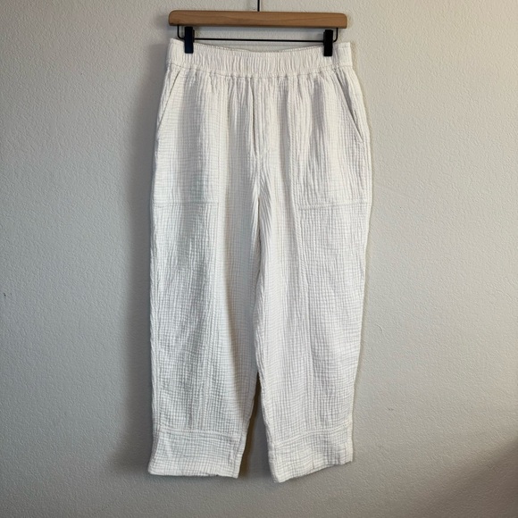 Madewell Lightspun Pull On Balloon Pants in Lighthouse Color Off White Size MED - Picture 2 of 13